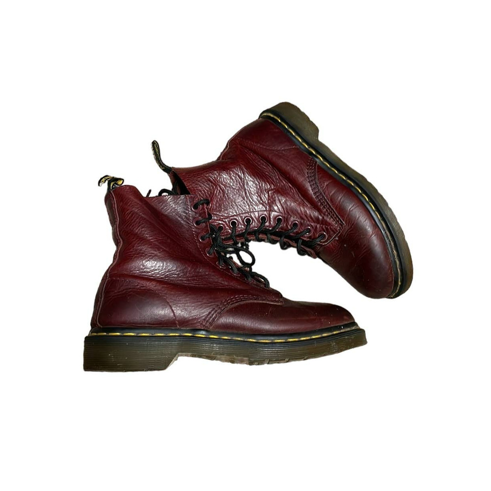 Dr. Martens Burgundy Leather Combat Boots